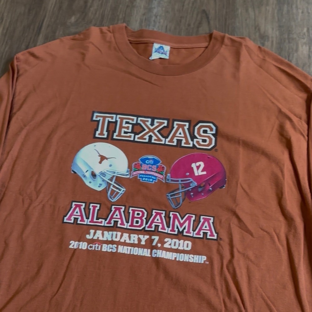 Alstyle T-Shirt Mens XL Orange Good 2010 BCS National Championship Texas Alabama